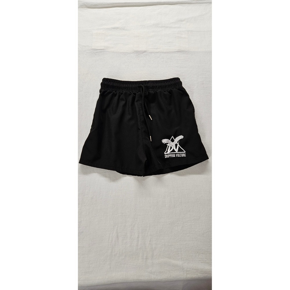 Drippin Vulture Kids Black Athletic Shorts Embroidered Logo Size Medium